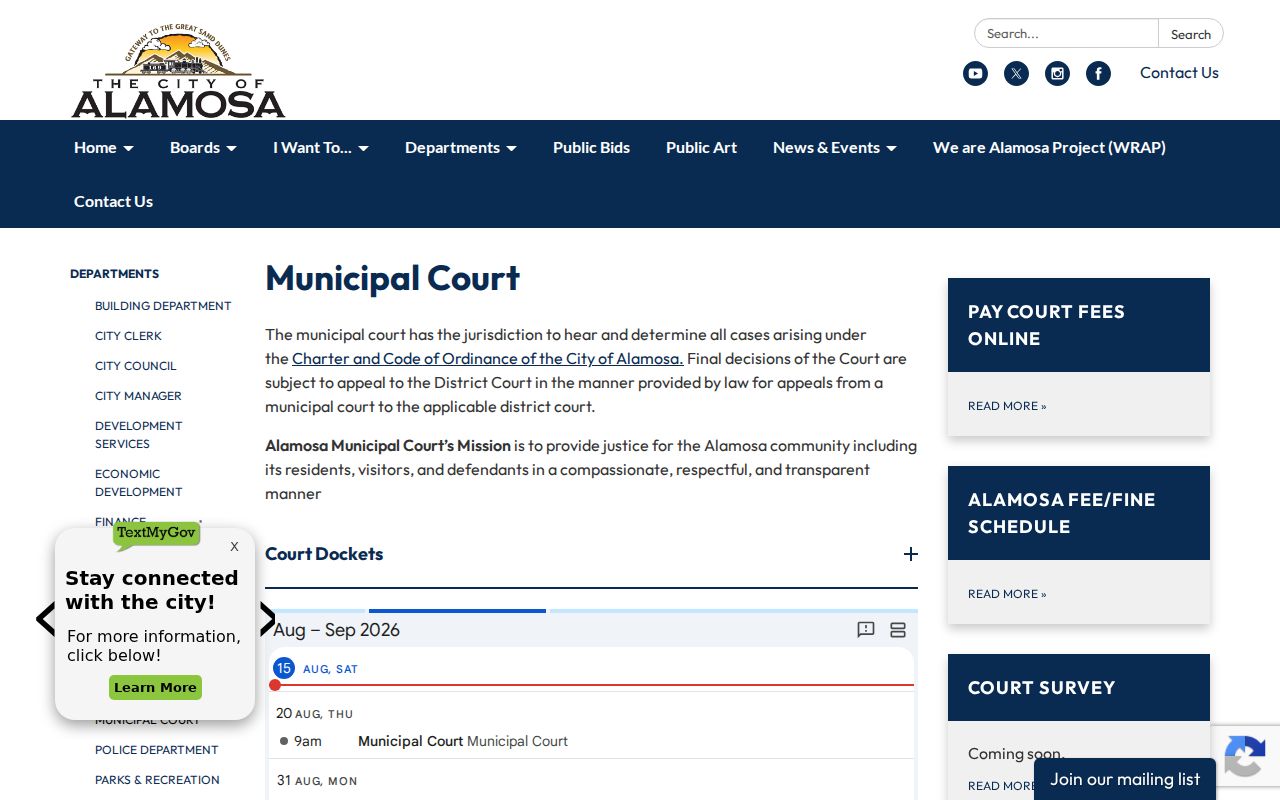Alamosa County traffic ticket route through Municipal Court