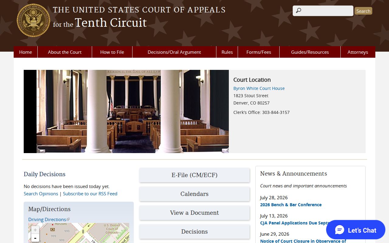 Federal Tenth Circuit boundary for Alamosa County traffic court records